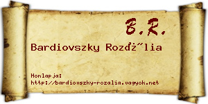 Bardiovszky Rozália névjegykártya